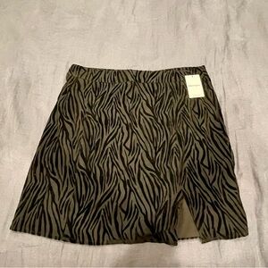 NWT ShowPo Velvet Zebra Print Mini Skirt - 14
